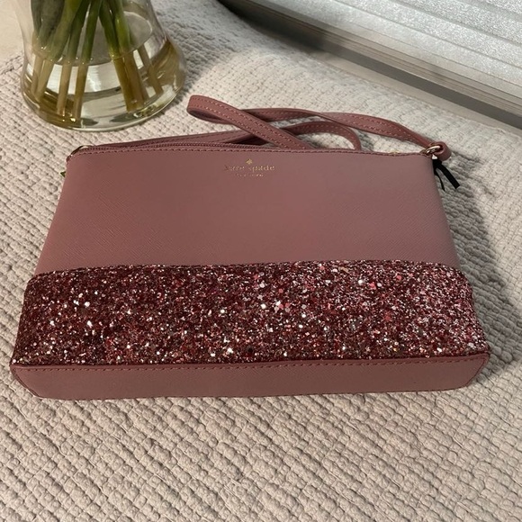 NWT Kate Spade Crossbody Dusty Peony w/Sparkles - Picture 8 of 11